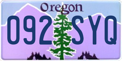 OR license plate 092SYQ