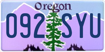 OR license plate 092SYU