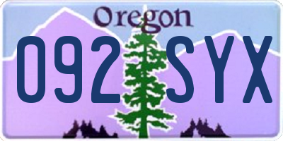 OR license plate 092SYX