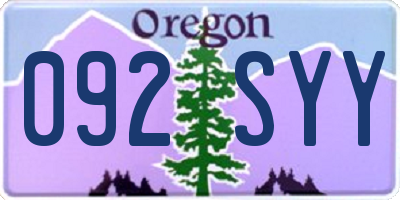 OR license plate 092SYY