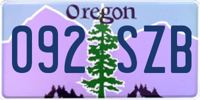 OR license plate 092SZB