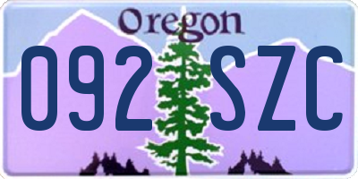 OR license plate 092SZC