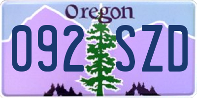 OR license plate 092SZD