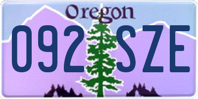 OR license plate 092SZE
