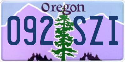 OR license plate 092SZI