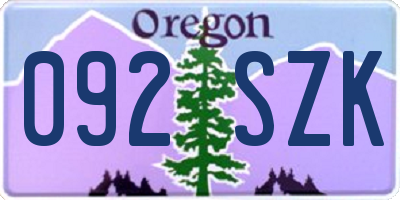 OR license plate 092SZK