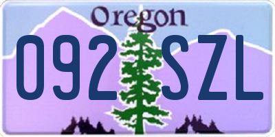 OR license plate 092SZL