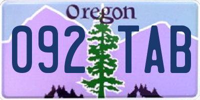 OR license plate 092TAB