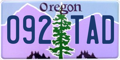 OR license plate 092TAD