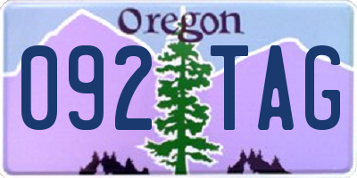 OR license plate 092TAG