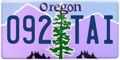OR license plate 092TAI