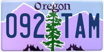 OR license plate 092TAM