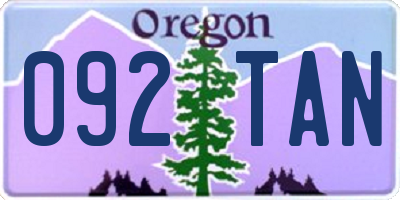 OR license plate 092TAN