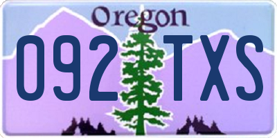 OR license plate 092TXS