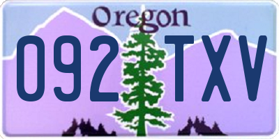 OR license plate 092TXV