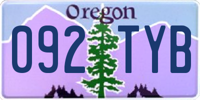 OR license plate 092TYB