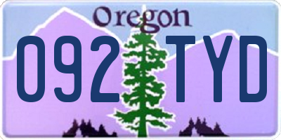 OR license plate 092TYD