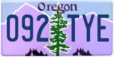 OR license plate 092TYE