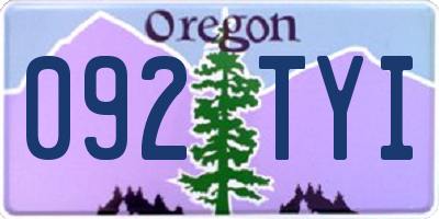 OR license plate 092TYI