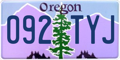 OR license plate 092TYJ