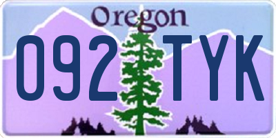 OR license plate 092TYK