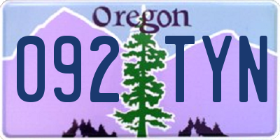 OR license plate 092TYN