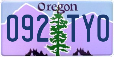 OR license plate 092TYO
