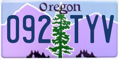 OR license plate 092TYV