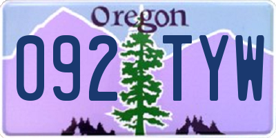 OR license plate 092TYW
