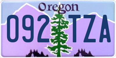 OR license plate 092TZA