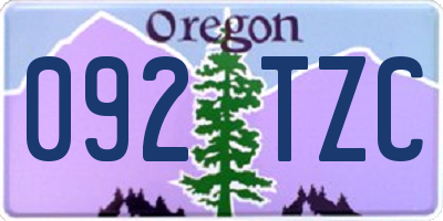 OR license plate 092TZC