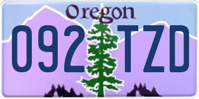 OR license plate 092TZD