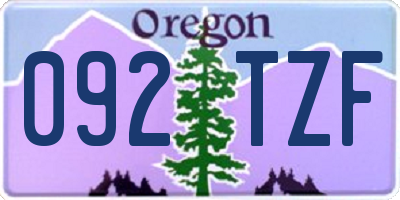 OR license plate 092TZF