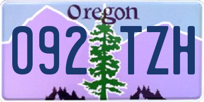 OR license plate 092TZH