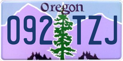 OR license plate 092TZJ