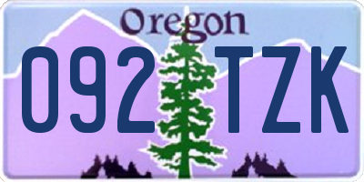 OR license plate 092TZK