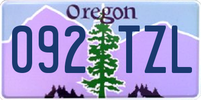 OR license plate 092TZL