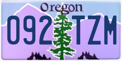 OR license plate 092TZM