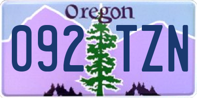 OR license plate 092TZN
