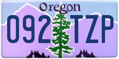 OR license plate 092TZP