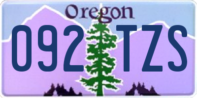 OR license plate 092TZS