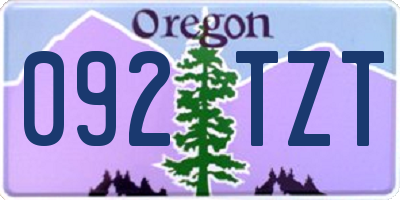 OR license plate 092TZT