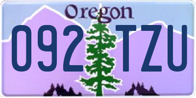 OR license plate 092TZU