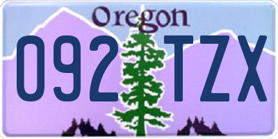 OR license plate 092TZX