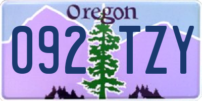 OR license plate 092TZY