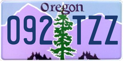 OR license plate 092TZZ