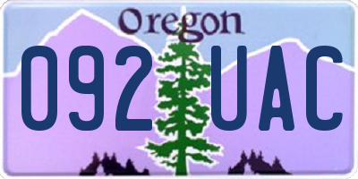OR license plate 092UAC
