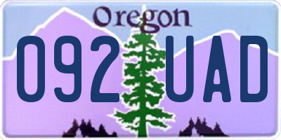 OR license plate 092UAD