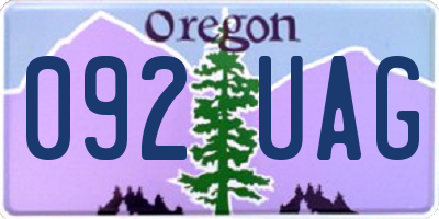 OR license plate 092UAG