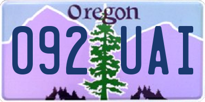 OR license plate 092UAI